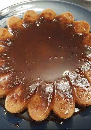Una foto de Flan de galletas María al microondas