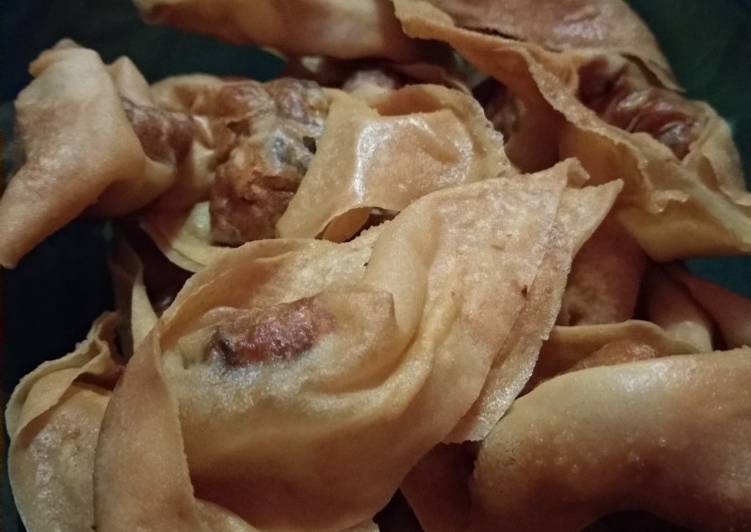 Pangsit ayam udang jamur simple #antiribet