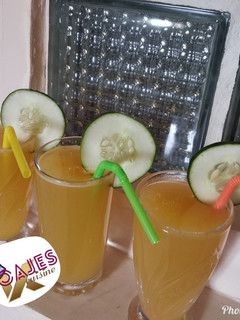 A picture of Carrot, cucumber pineapple drink.