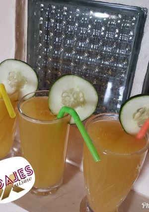 A picture of Carrot, cucumber pineapple drink.