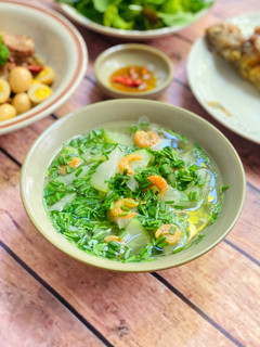 Hình của món Canh Bầu Nấu Tôm Khô.