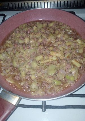 صورة لوصفة قلاية فحر الكوسا مع اللحمة