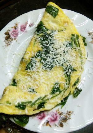 A picture of Cheesy spinach omelette.