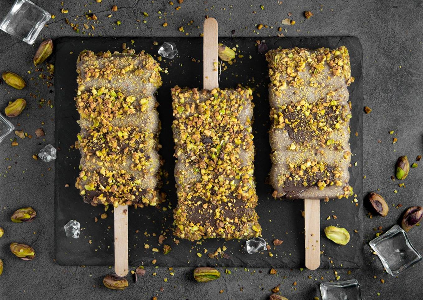 Banana Nutella Pistachio Popsicles