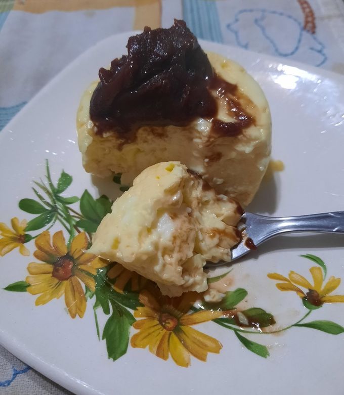 Una foto de Flan individual de huevo al microondas en 4´