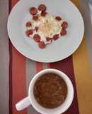 Desayuno fácil y energético (avena y hot dog)