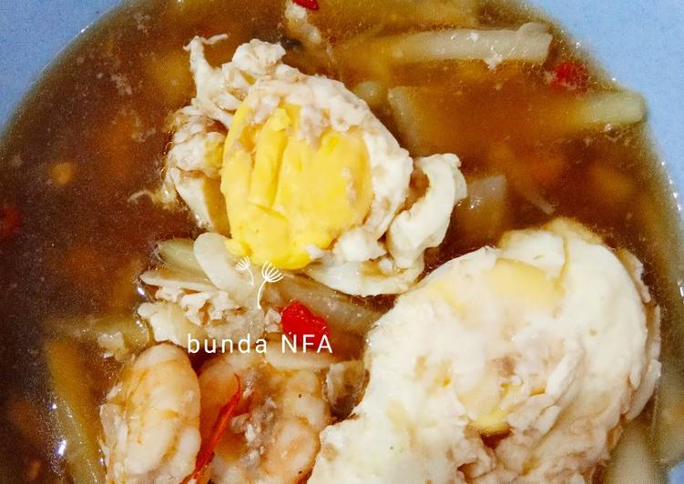 Resep Labu Siam,udang, telur kuah Anti Gagal