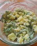 Ensalada de ejotes, papa y huevo saludable