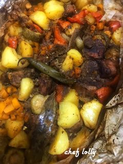 صورة لوصفة ورقه لحمة بالخضار في الفرن وتتبيله مميزه ♥️