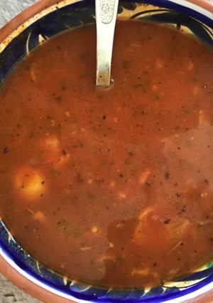 Une photo de Soupe de courgettes tomates et fenouil à l origan