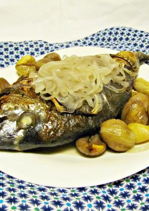 Foto de Dourada no forno com castanha