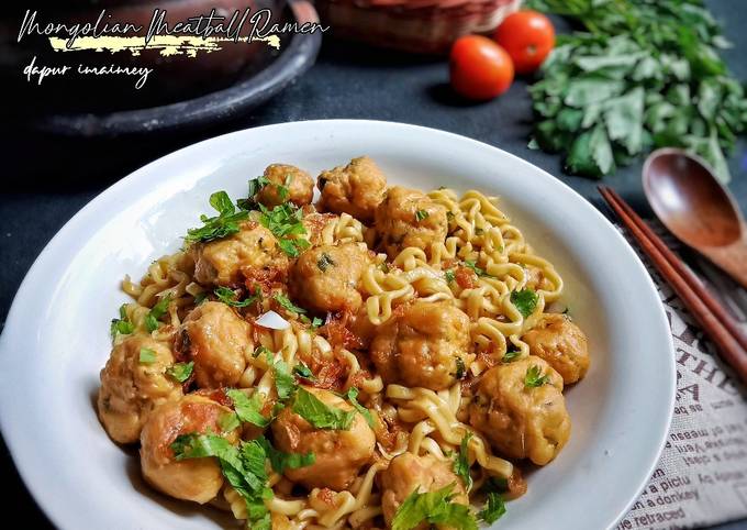 Resep: Mongolian Meatball Ramen Yang Sederhana