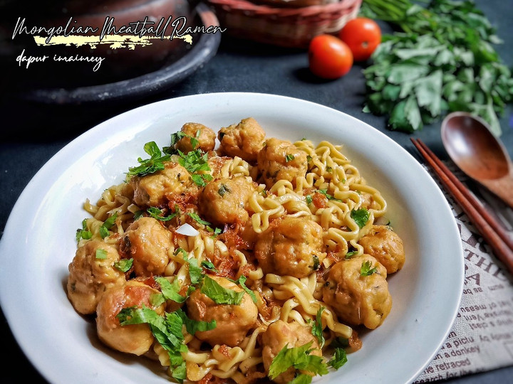 Resep: Mongolian Meatball Ramen Yang Sederhana