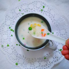 A picture of Creamy Vegetable Soup(Microwave recipe).