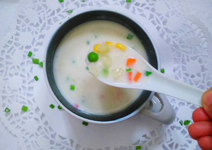 How to Make Perfect Creamy Vegetable Soup(Microwave recipe)