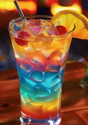 A picture of Rainbow paradise cocktail.