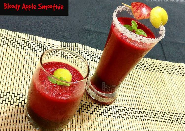 Steps to Make Quick Bloody Apple Smoothie