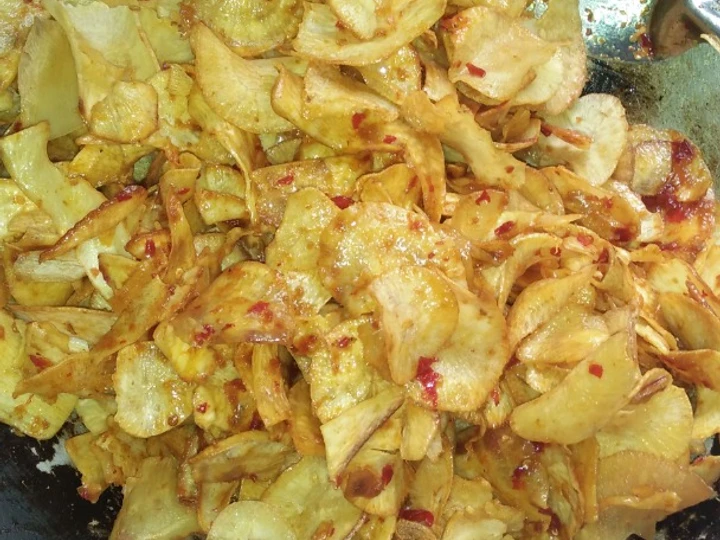 Cara Mudah Membuat Resep Kripik singkong pedas manis yang Bikin Ngiler Anti Ribet, Lezat Sekali