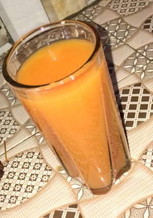 A picture of Mango and watermelon juice.