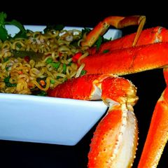 A picture of Mike's Spicy Crab Noodle Soup.