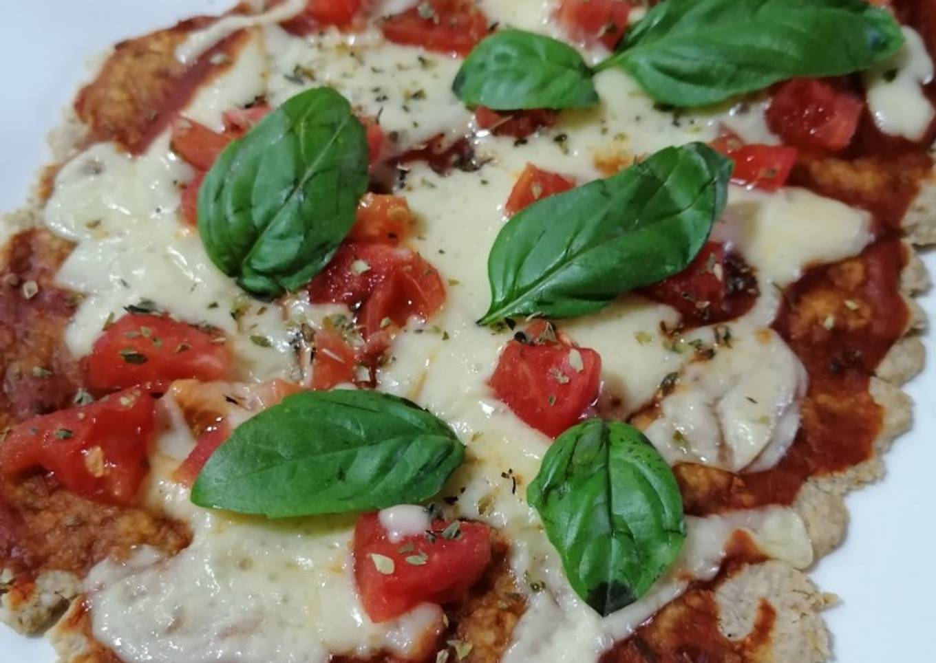 Pizza saludable, con masa de avena