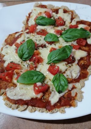 Una foto de Pizza saludable, con masa de avena