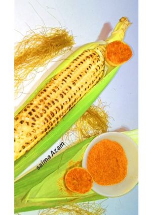 A picture of Spicy lemon corn on the cob🌽اسپاٸسی لیمن کارن🌽.