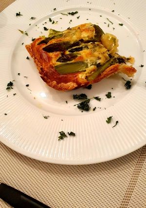 Una foto de Tarta de espárragos con queso mascarpone