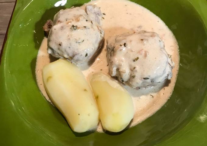 Recette Paupiette De Porc Vin Blanc Crème Fraîche Paupiettes de porc à la crème de Eric Jouanen - Cookpad