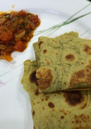 A picture of Whole wheat Avocado roti (tortilla).