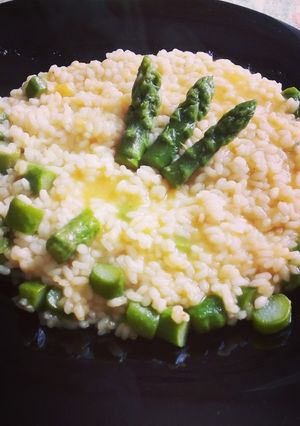 Foto di Risotto crema di zucca e asparagi