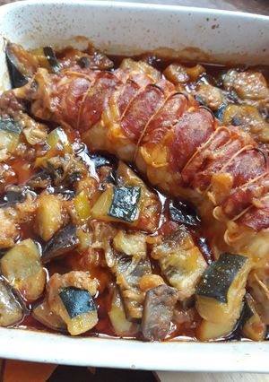 Une photo de Filet mignon chorizo emmental et sa Ratatouille, au Four
