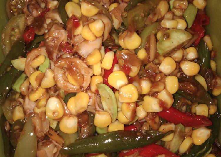 Resep Cumi Pete Jagung, enak ❤ Lezat