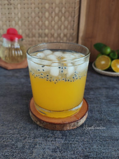 Foto resep Es jeruk selasih