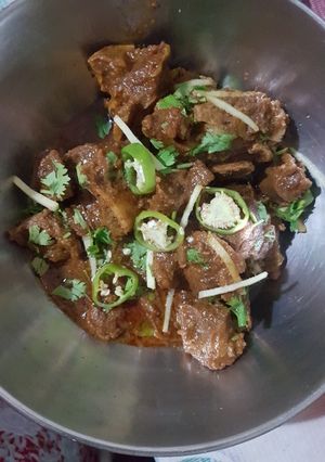 A picture of Bhona spicy masala beef.