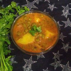 A picture of Green Choliya or Aloo ki Sabzi.