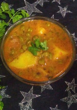 A picture of Green Choliya or Aloo ki Sabzi.