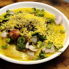 A picture of Dal dhokli chat.
