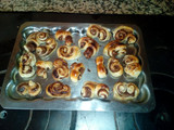 Mini palmeras de hojaldre y Nocilla