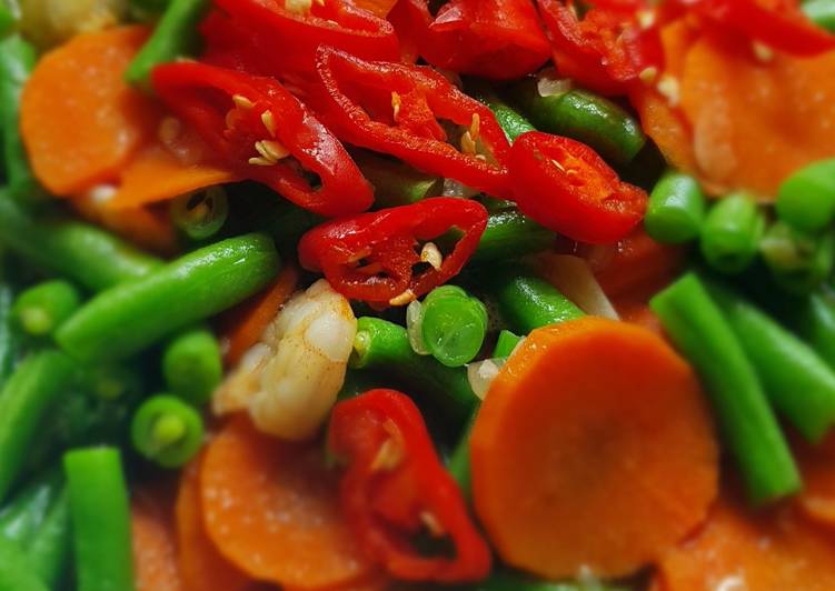 Tumis Buncis Udang Saos Tiram