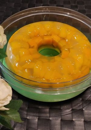 Foto resep Puding mangga pandan santan