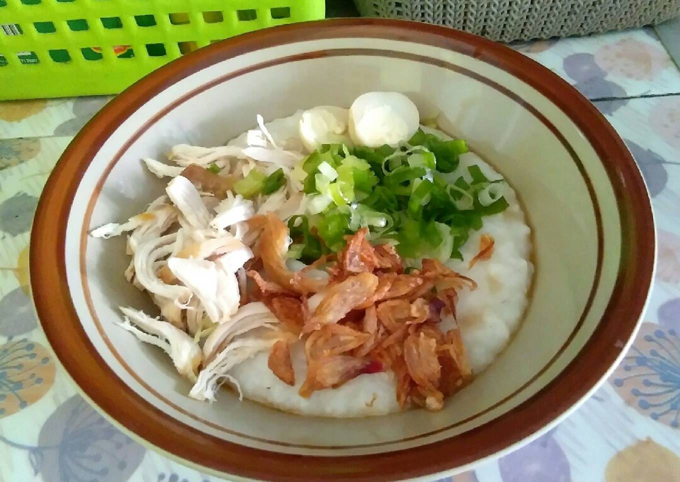 Bubur ayam ala chinese resto (Bubur ayam canton)