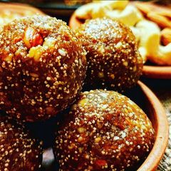 Gond Atta Dry fruit Ladoo A picture of Gond Atta Dry fruit Ladoo.