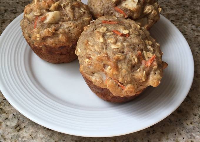 Apple carrot oat muffin