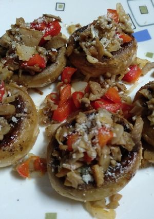 Una foto de Champiñones rellenos