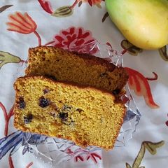 A picture of Mango blueberry tea cake (eggless).