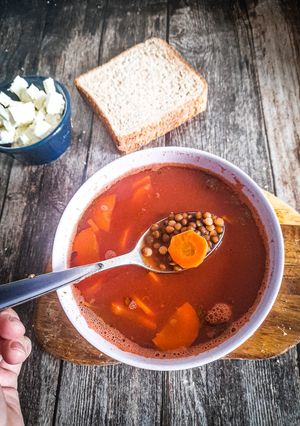 Une photo de Soupe de lentilles à la grecque