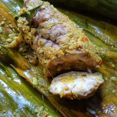 A picture of Pepes otak sapi.