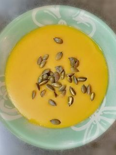Vöröslencsés édesburgonya krémleves vagy püré recept fotója