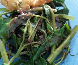 Resep mudah Rujak Kangkung Gurih Mantul